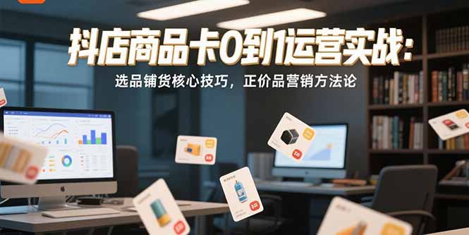 抖店商品卡0到1运营实战:选品铺货核心技巧,正价品营销方法论-项目吧