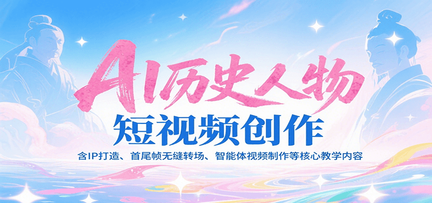 AI历史人物短视频创作,含IP打造、首尾帧无缝转场、智能体视频制作等核心教学内容-项目吧