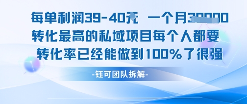每单利润40一个月7k+转化最高的私域项目,每个人都要的产品转化率已经能做到100%-项目吧