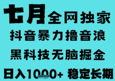 7月最新风口抖音无人直播撸音浪,长期稳定,非短期,全自动运行,低门槛无脑,日入1k+【揭秘】-项目吧
