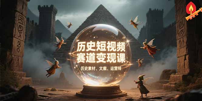 历史短视频赛道变现课,百集素材库应用,文案剪辑技巧,账号运营全案-项目吧