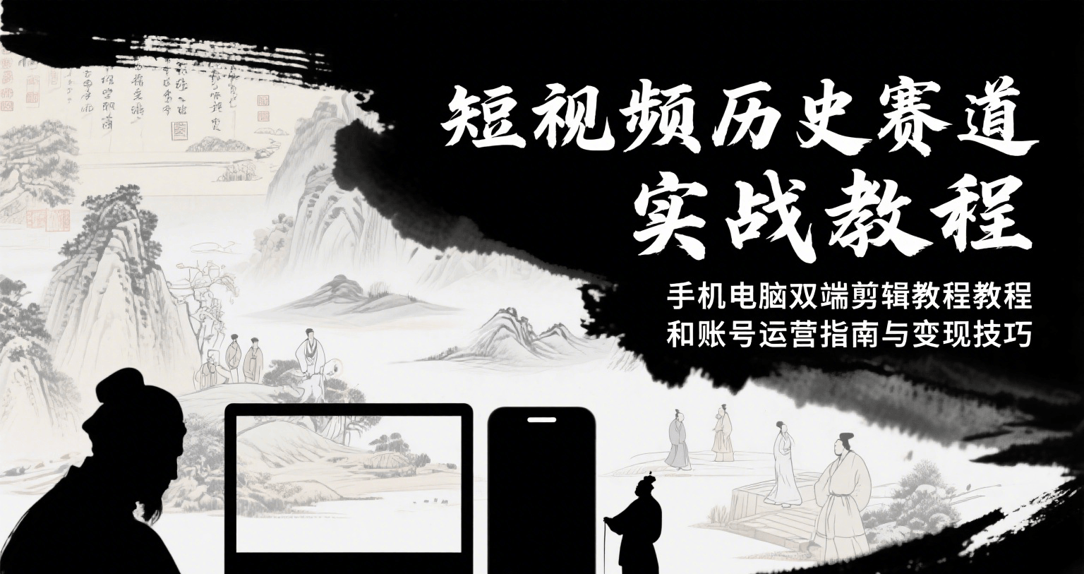 短视频历史赛道实战教程,手机电脑双端剪辑教程和账号运营指南与变现技巧-项目吧