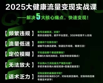 大健康流量全域新增长8.0,三月底线下课视频,大健康万亿蓝海,从类目突围到模式迭代-项目吧