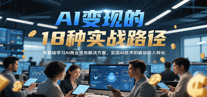 AI变现的18种实战路径,零基础学习AI商业落地解决方案,实现AI技术的被动收入转化-项目吧