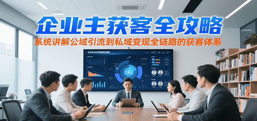企业主获客全攻略,系统讲解公域引流到私域变现全链路的获客体系-项目吧