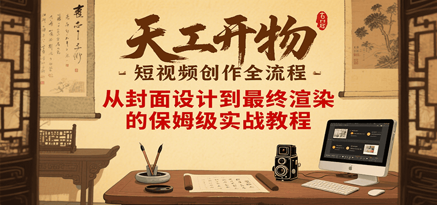 天工开物短视频创作全流程,从封面设计到最终渲染的保姆级实战教程-项目吧