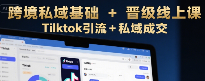 跨境私域基础+晋级线上课，Tilktok引流+私域成交-项目吧