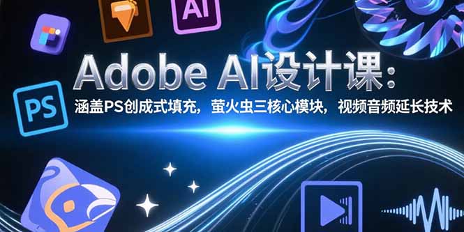 Adobe AI设计课:涵盖PS创成式填充,萤火虫三核心模块,视频音频延长技术-项目吧