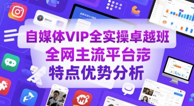 自媒体VIP全实操卓越班,全网主流平台特点优势分析-项目吧