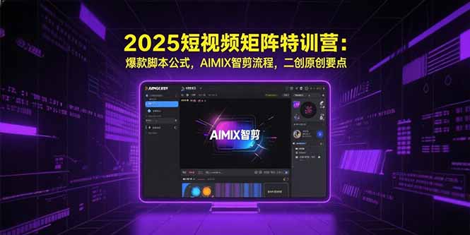 2025短视频矩阵特训营:爆款脚本公式,AIMIX智剪流程,二创原创要点-项目吧