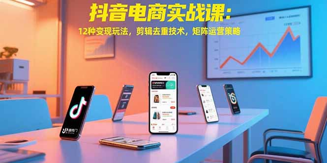 抖音电商实战课:12种变现玩法,剪辑去重技术,矩阵运营策略-项目吧