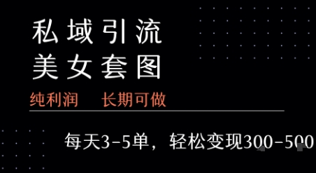 私域卖套图每天3-5单   每单利润99-2张+-项目吧