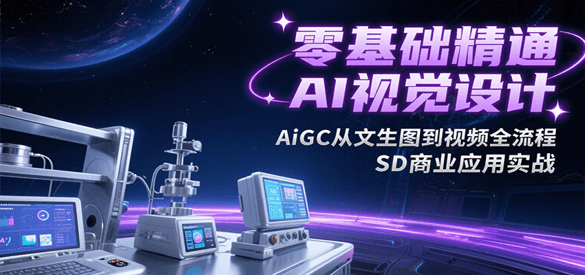 零基础精通AI视觉设计,AiGC从文生图到视频全流程,SD商业应用实战-项目吧