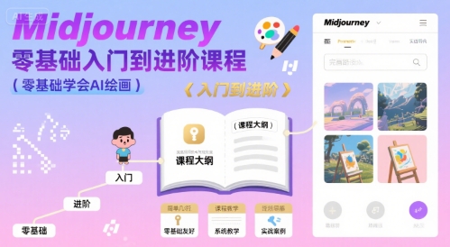 midjourney零基础入门到进阶课程,零基础学会AI绘画-项目吧