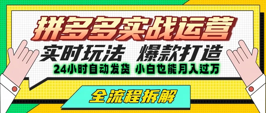 拼多多最新实战运营高投产:长久稳定项目,单店利润一天三位数-项目吧