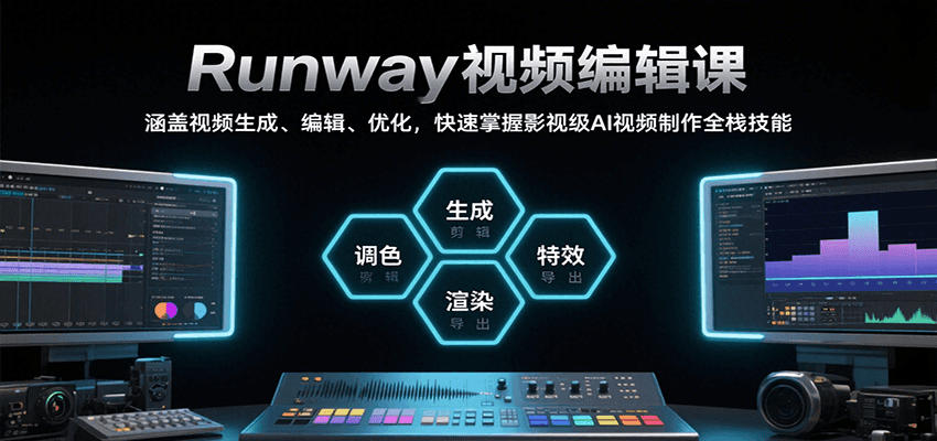 Runway视频编辑课,涵盖视频生成、编辑、优化,快速掌握影视级AI视频制作全栈技能-项目吧