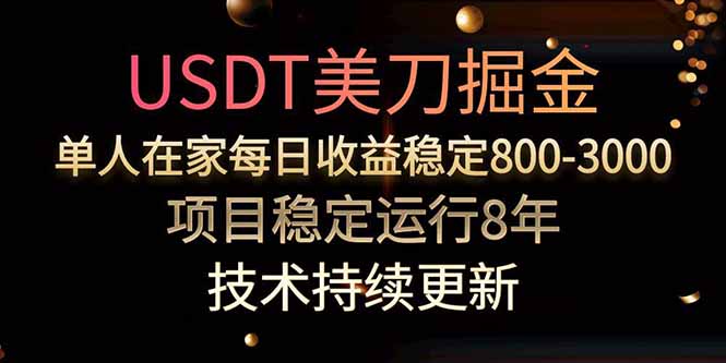 USDT美刀掘金，单人每日收益800-3000，稳定运行8年-项目吧