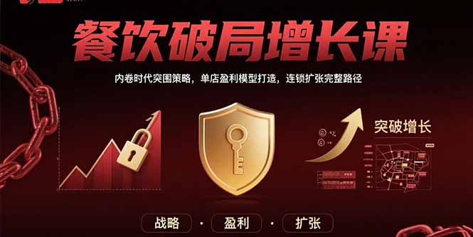餐饮破局增长课:内卷时代突围策略,单店盈利模型打造,连锁扩张完整路径-项目吧