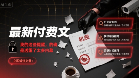 最新付费文:我的这些提醒,的确是透露了太多内幕-项目吧