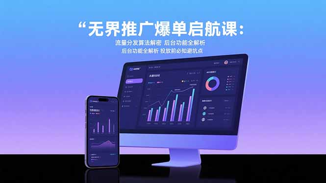 无界推广爆单启航课:流量分发算法解密 后台功能全解析 投放前必知避坑点-项目吧