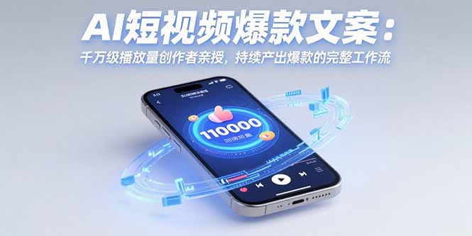 AI短视频爆款文案:千万级播放量创作者亲授,持续产出爆款的完整工作流-项目吧