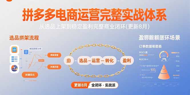拼多多电商运营完整实战体系,从选品上架到稳定盈利完整商业闭环(更新8月-项目吧