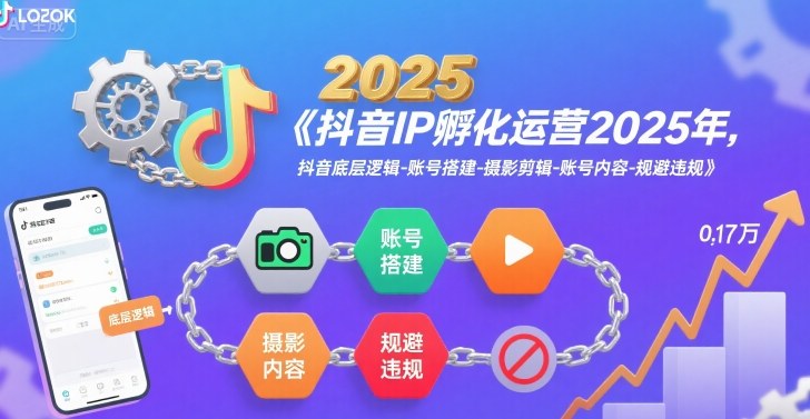 抖音IP孵化运营2025年,抖音底层逻辑-账号搭建-摄影剪辑-账号内容-规避违规-项目吧
