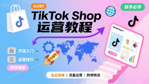 TikTok Shop从0到1运营教程,TikTok跨境电商新手必学课程-项目吧