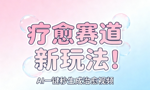 AI+疗愈+一键生成,一分钟一条素材,每天想要多少素材就多少素材,矩阵做,月入1W-项目吧