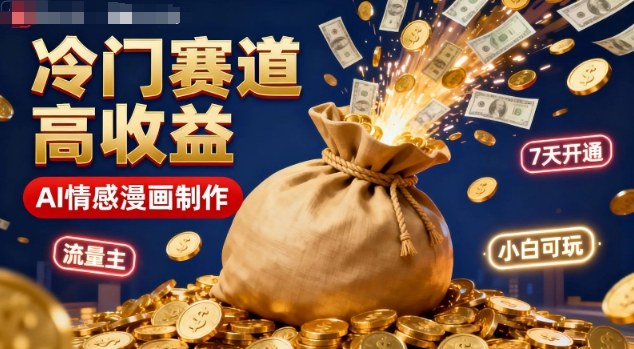 公众号冷门赛道,用AI做情感漫画,7天开通流量主,操作简单,小白可玩-项目吧