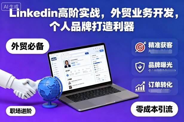 Linkedin高阶实战,外贸业务开发,个人品牌打造利器-项目吧