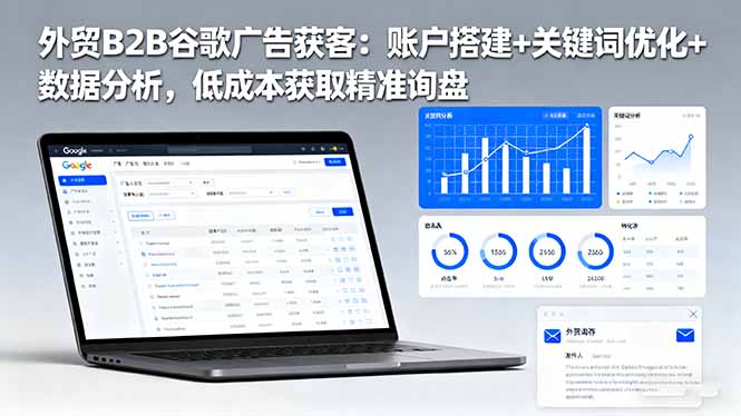 外贸B2B 谷歌广告获客:账户搭建+关键词优化+数据分析 低成本获取精准询盘-项目吧