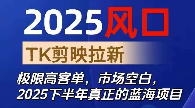 2025风口TK剪映capcut拉新项目,极限高客单,市场空白,2025下半年真正的蓝海项目-项目吧
