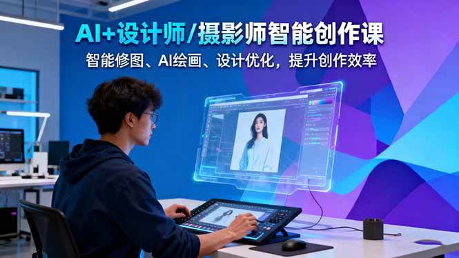 AI+设计师/摄影师智能创作课:智能修图、AI绘画、设计优化,提升创作效率-项目吧
