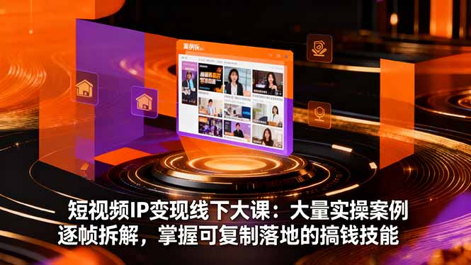 短视频IP变现线下大课:大量实操案例逐帧拆解,掌握可复制落地的搞钱技能-项目吧