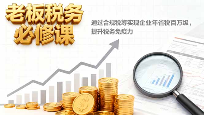 老板税务必修课,通过合规税筹实现企业年省税百万级,提升税务免疫力-项目吧