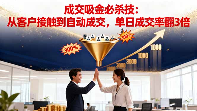 吸金成交营销必杀技:从客户接触到自动成交,单日成交率翻3倍-项目吧