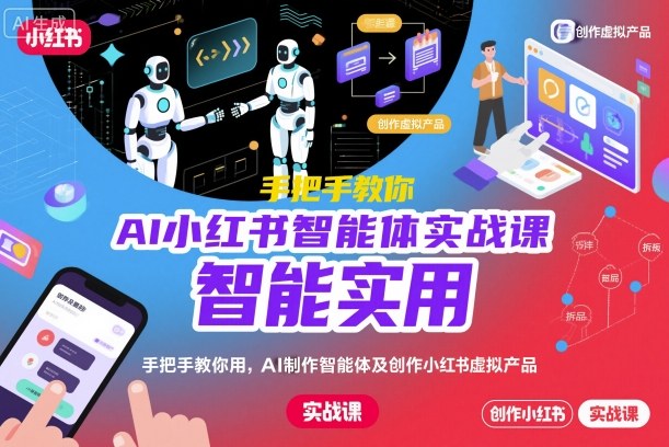 AI小红书智能体实战课，手把手教你用AI制作智能体及创作小红书虚拟产品，提效+内容商业化-项目吧