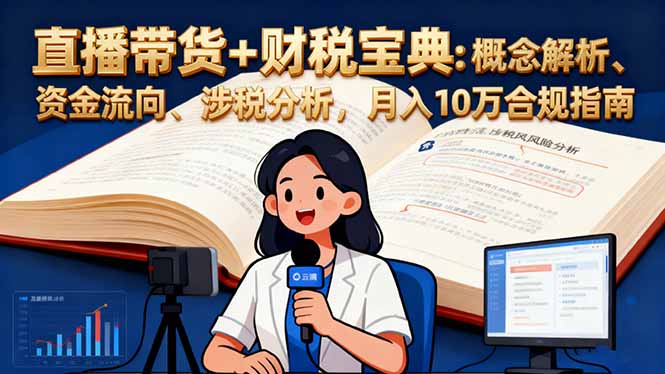 直播带货+财税宝典:概念解析、资金流向、涉税分析,月入10万合规指南-项目吧