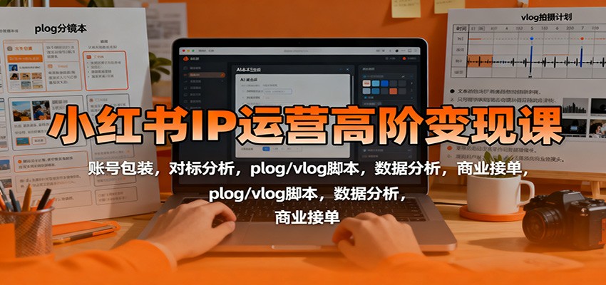 小红书IP运营高阶变现课:账号包装,对标分析,plog/vlog脚本,数据分析,商业接单-项目吧