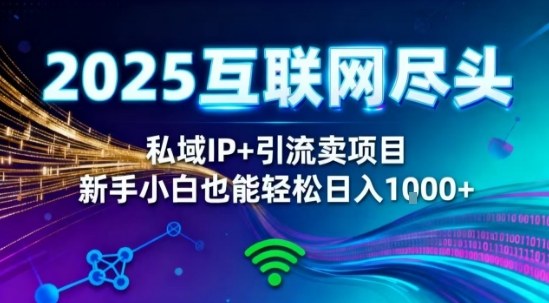 2025网创尽头王炸项目！私域IP+精准引流，新手小白在家躺賺日入1k，零经验也能上手【揭秘】-项目吧