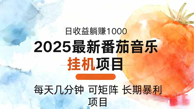2025年最新番茄音乐人挂机项目,每天几分钟,月入1000+,可矩阵,一台…-项目吧