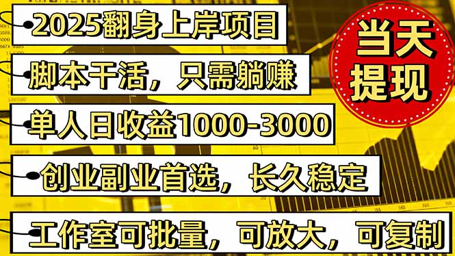 2025翻身上岸项目脚本干活,内部客户经理内部开号,单人日收益1000-300…-项目吧