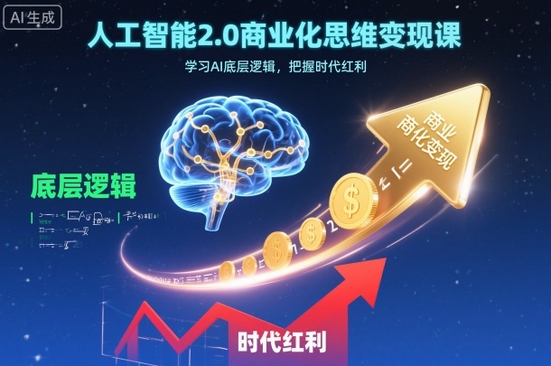 人工智能2.0商业化思维变现课,学习AI底层逻辑,把握时代红利-项目吧