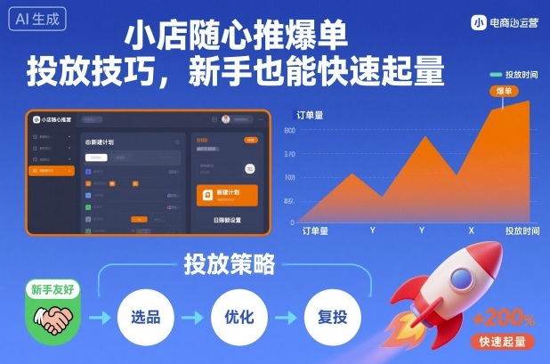 小店随心推爆单投放技巧，新手也能快速起量-项目吧