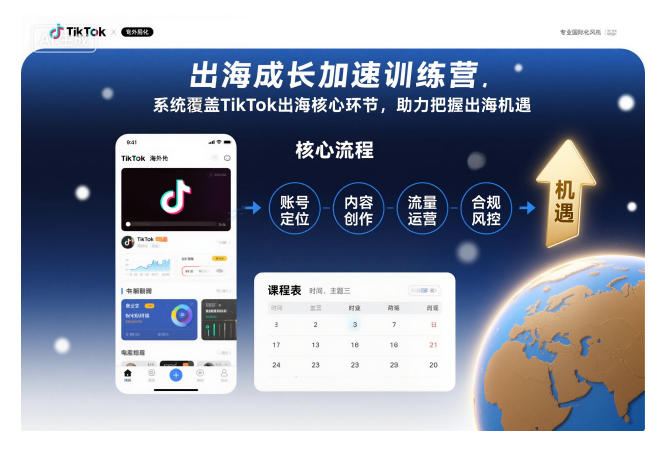 出海成长加速训练营，系统覆盖TikTok出海核心环节，助力把握出海机遇(更新)-项目吧