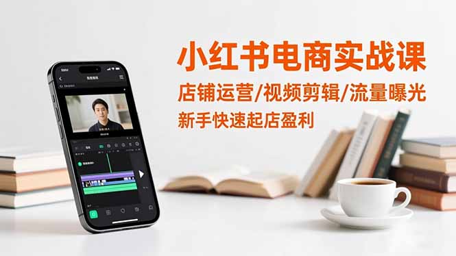 小红书电商实战课：店铺运营/视频剪辑/流量曝光，新手快速起店盈利-项目吧