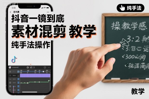 抖音一镜到底素材混剪教学，纯手法操作-项目吧