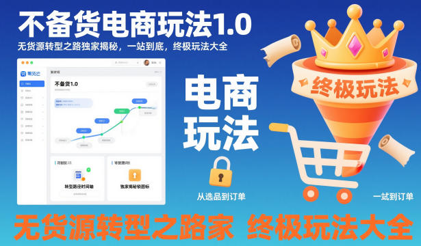 不备货电商玩法1.0，​无货源转型之路独家揭秘，一站到底，终极玩法大全-项目吧