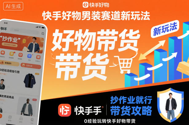 快手好物男装赛道新玩法,抄作业就行,0经验玩转快手好物带货-项目吧